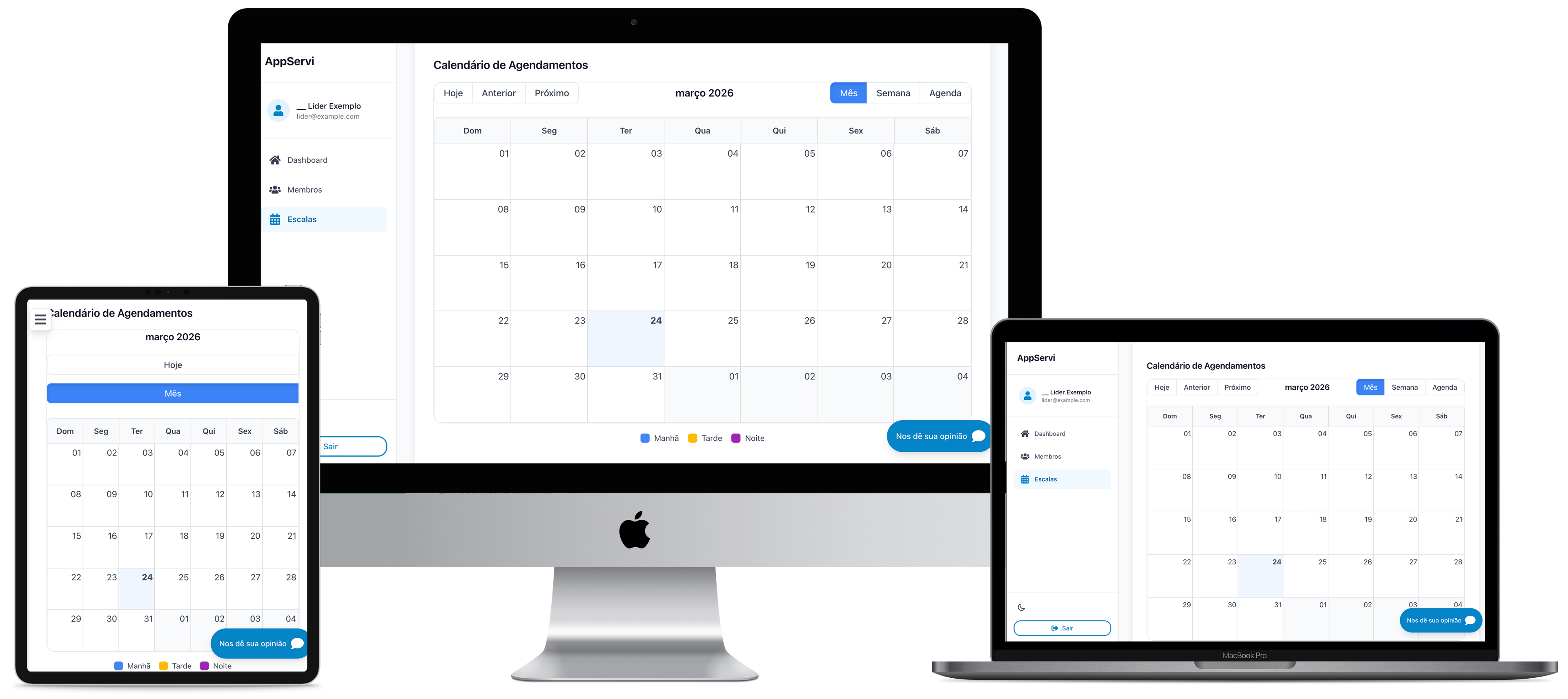 AppServi — prévia da interface